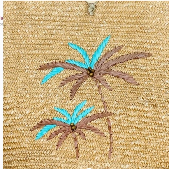 Extra Large Palm Tree Straw Tote - Picture 3 of 7